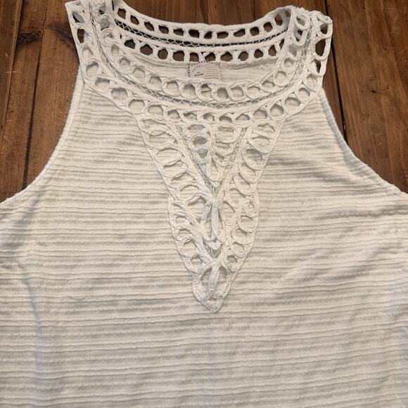 Anthropologie Postmark Crochet Tank Top Shirt Size Medium Petite Boho Coastal - Picture 4 of 15